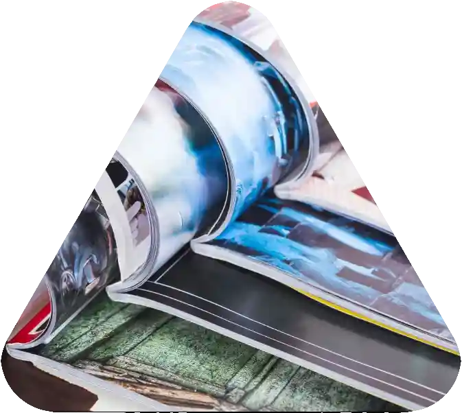 stack of opened magazines